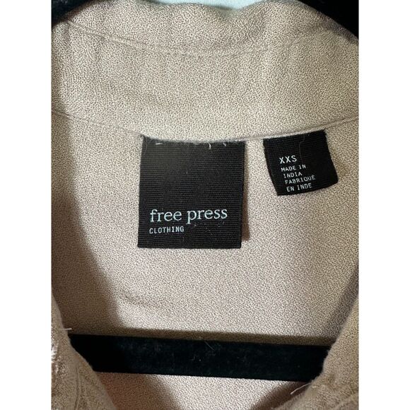 Free Press Women's Button Down Long Sleeve Blouse Mixed Media Oversized Size XXS - Picture 2 of 3